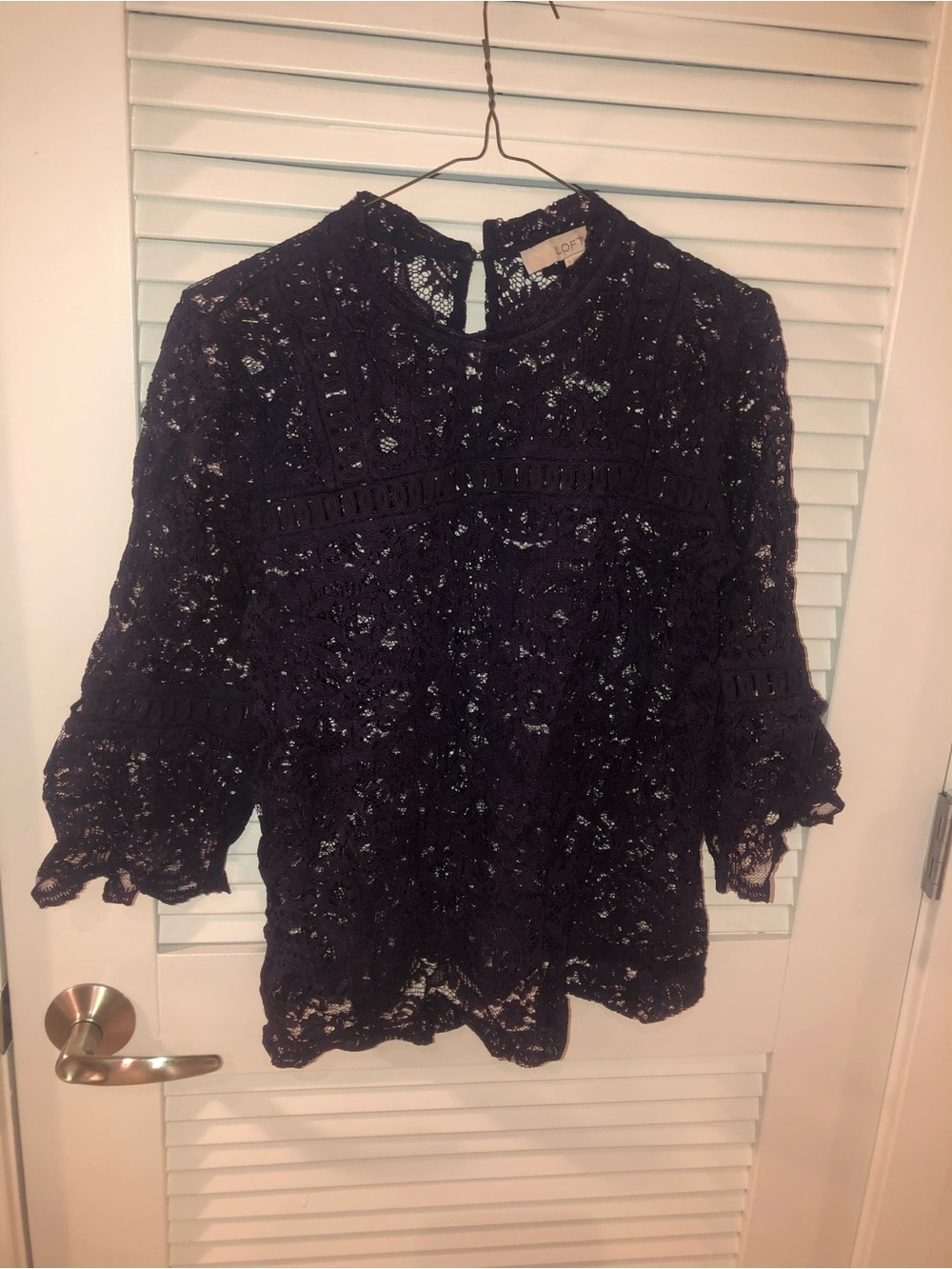 LOFT Mock Neck Lace Blouse